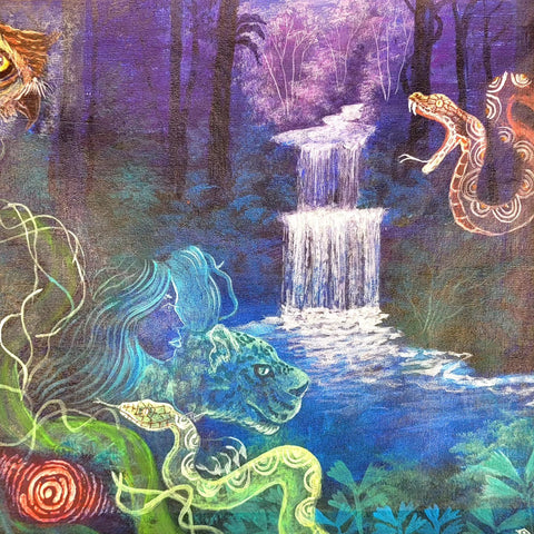 Jungle scene painting at Puerto Miguel