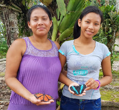 Jenaro Herrera artisans and woven butterflies. Photo by Campbell Plowden/Amazon Ecology