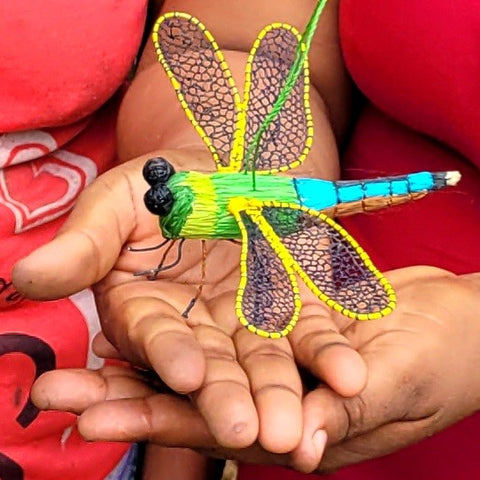 Green darner dragonfly ornament made at artisan facilitator training