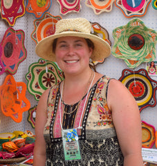 Volunteer at Amazon Ecology booth at Philadelphia Folk Festival. Photo by Campbell Plowden/Amazon Ecology