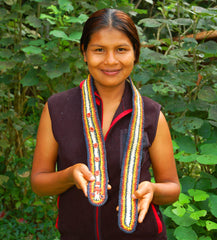 Bora artisan with guitar strap. Photo by Campbell Plowden/Amazon Ecology