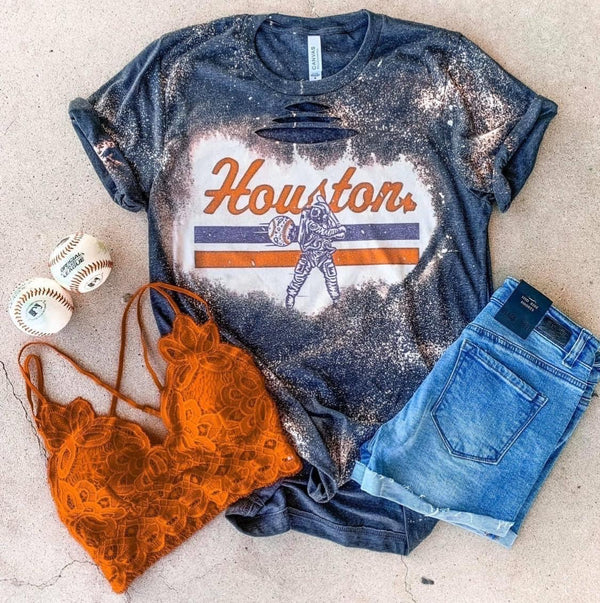 Houston Astros Bleached T-Shirt - Backstage Boutique