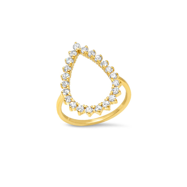 Jennifer Meyer | 3-Prong Diamond Open Teardrop Ring