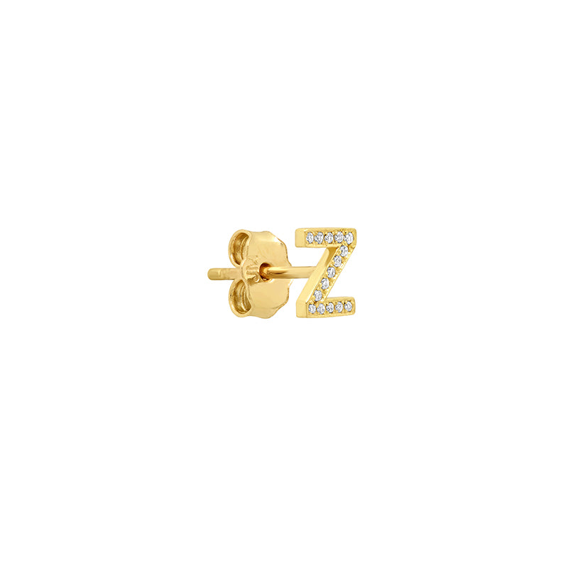 Jennifer Meyer | Diamond Mini Uppercase Letter Stud - Z