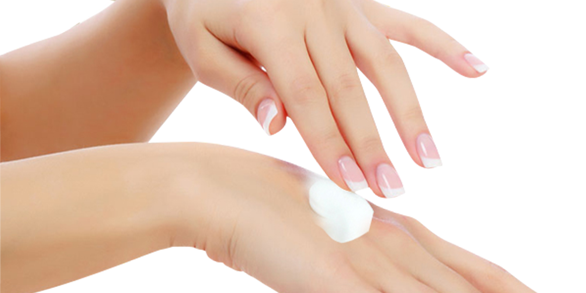 Woman's hands applying Jojoba Body Lotion