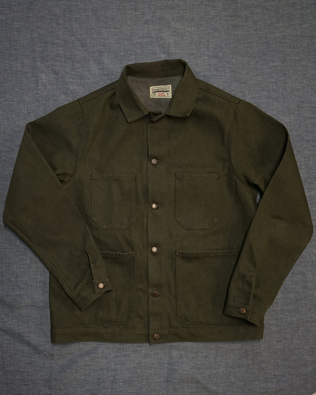 olive denim shirt