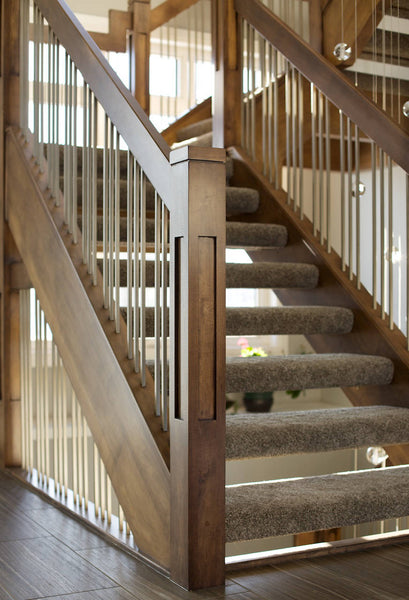 Craftsman style Mission stair post 