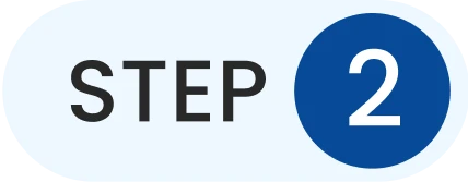 'Step 2 in black text next to a blue circle with the number 2 inside.'