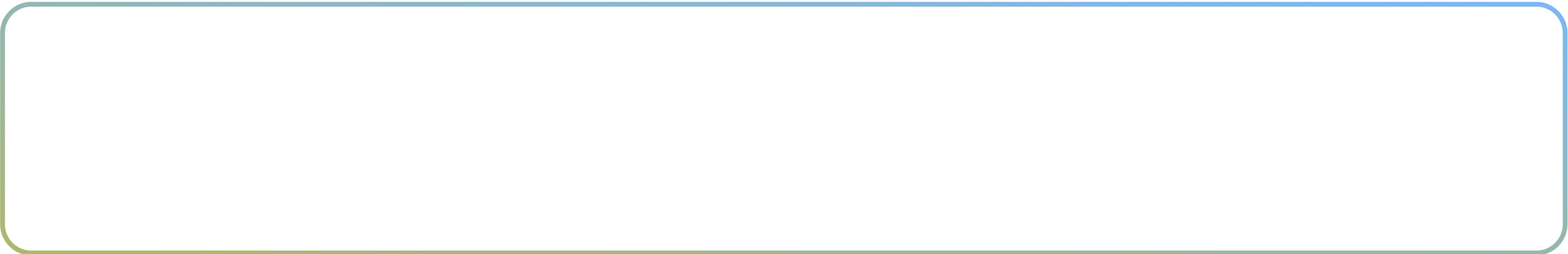 White rectangle with a thin, rounded border gradient from blue to green.