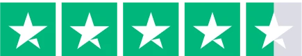 Five green stars, with all stars filled except the fifth star, which is half-filled.