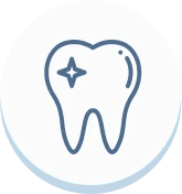 Illustration of a tooth with a sparkle, indicating dental care.