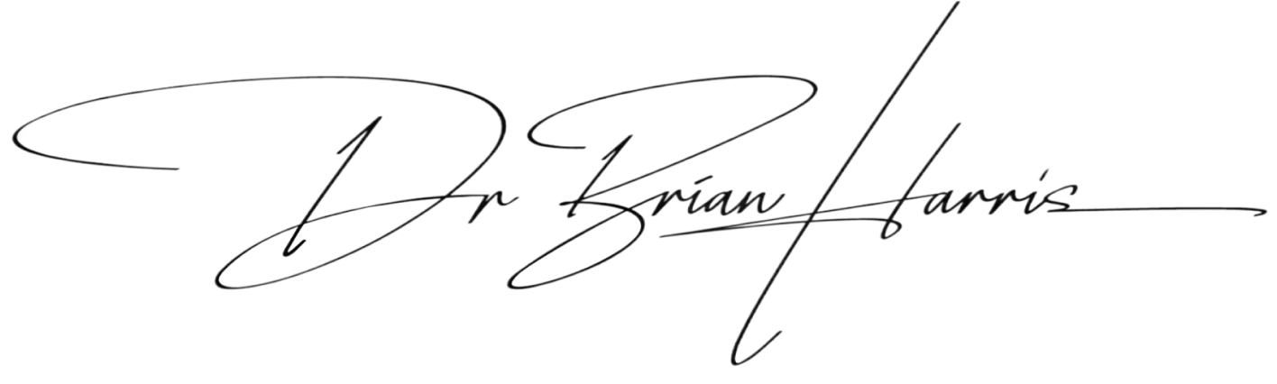Elegant, stylized signature of Dr. Brian Harris.