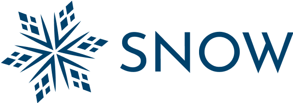 Blue snowflake logo with the word 'SNOW' beside it.