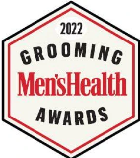 Hexagonal 'Men's Health Grooming Awards 2022' logo.
