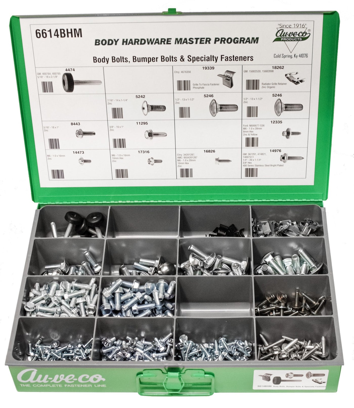 Auveco 6614BHM BHM Assortment Zinc Body Bolts, Bumper Bolts And Specialty  Fasteners Qty