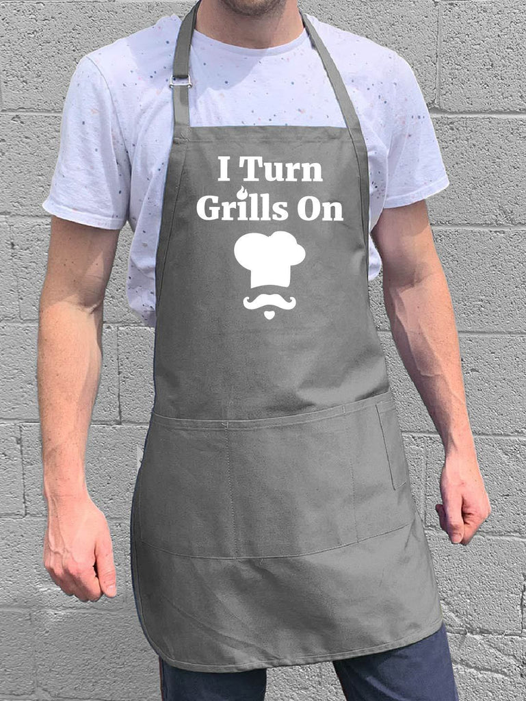 I Turn Grills On - Men's Apron - 100% Cotton | ApronMen.com