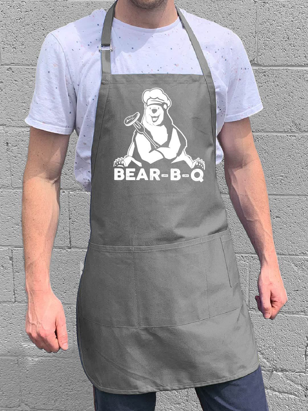Bear-B-Q - Funny Men's BBQ Apron - 100% Cotton | ApronMen.com