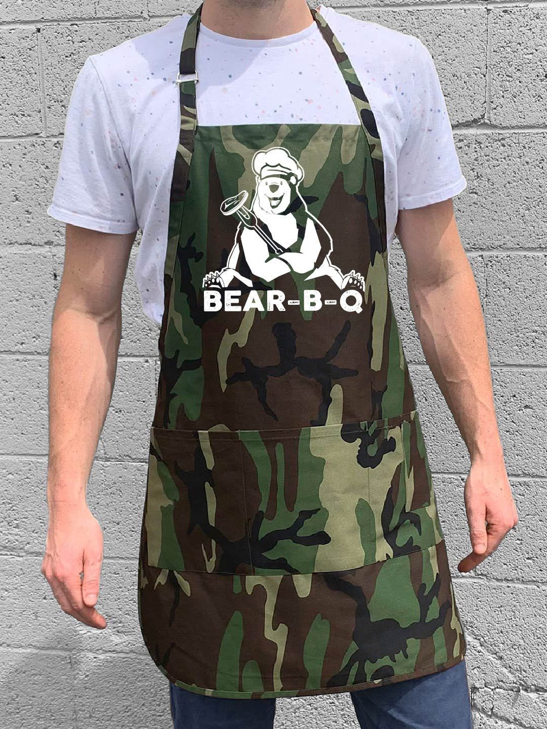 Bear-B-Q - Funny Men's BBQ Apron - 100% Cotton | ApronMen.com