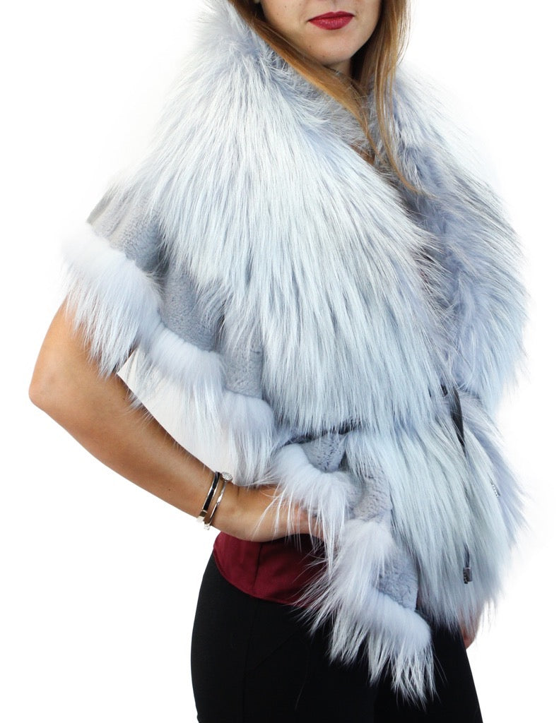 teal fur collar