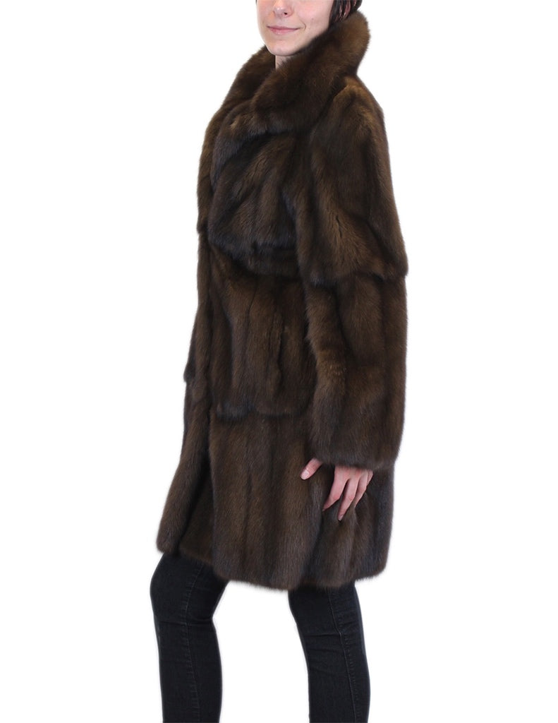 MEDIUM PLEATED NATURAL RUSSIAN SABLE FUR COAT – The Real Fur Deal