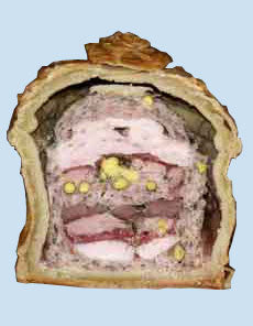 Inside a raised pie