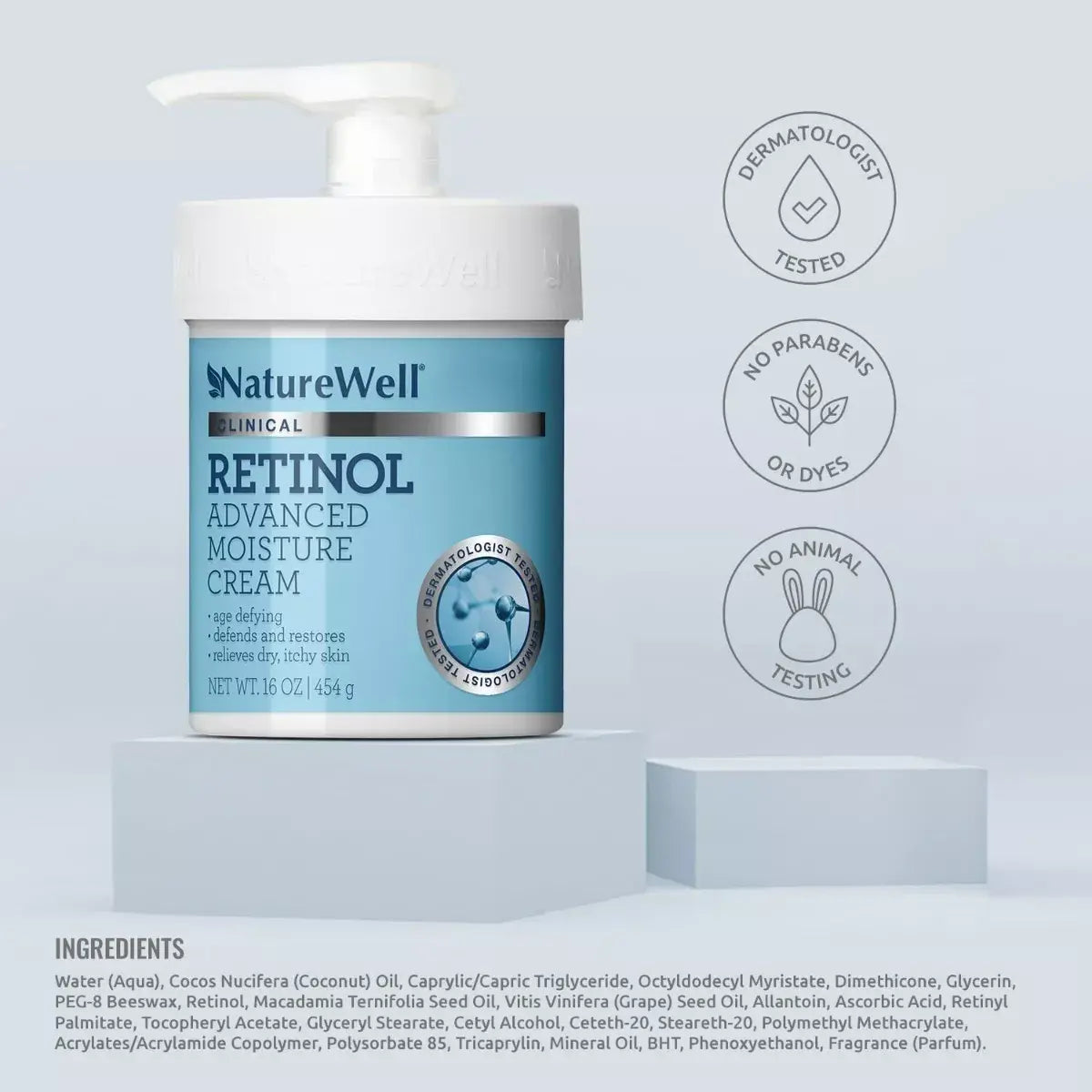 Ingredients of Advanced NatureWell Paraben-Free Retinol Moisturizer