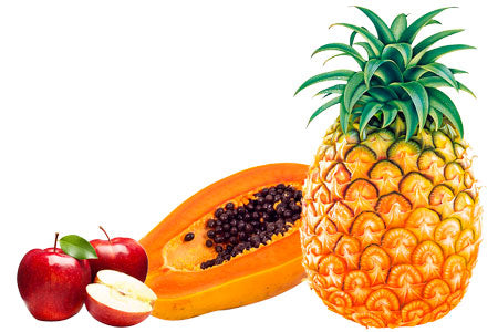 Apple, pineapple and papaya digestive juice