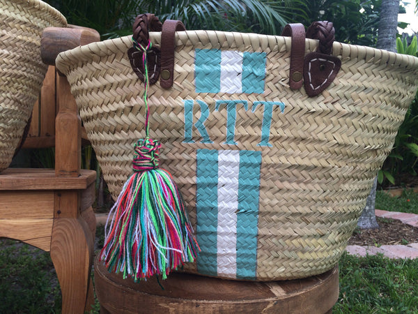 Monogrammed bag, personalized straw bag, customized handbag, initialed – L&#39;Atelier Unique