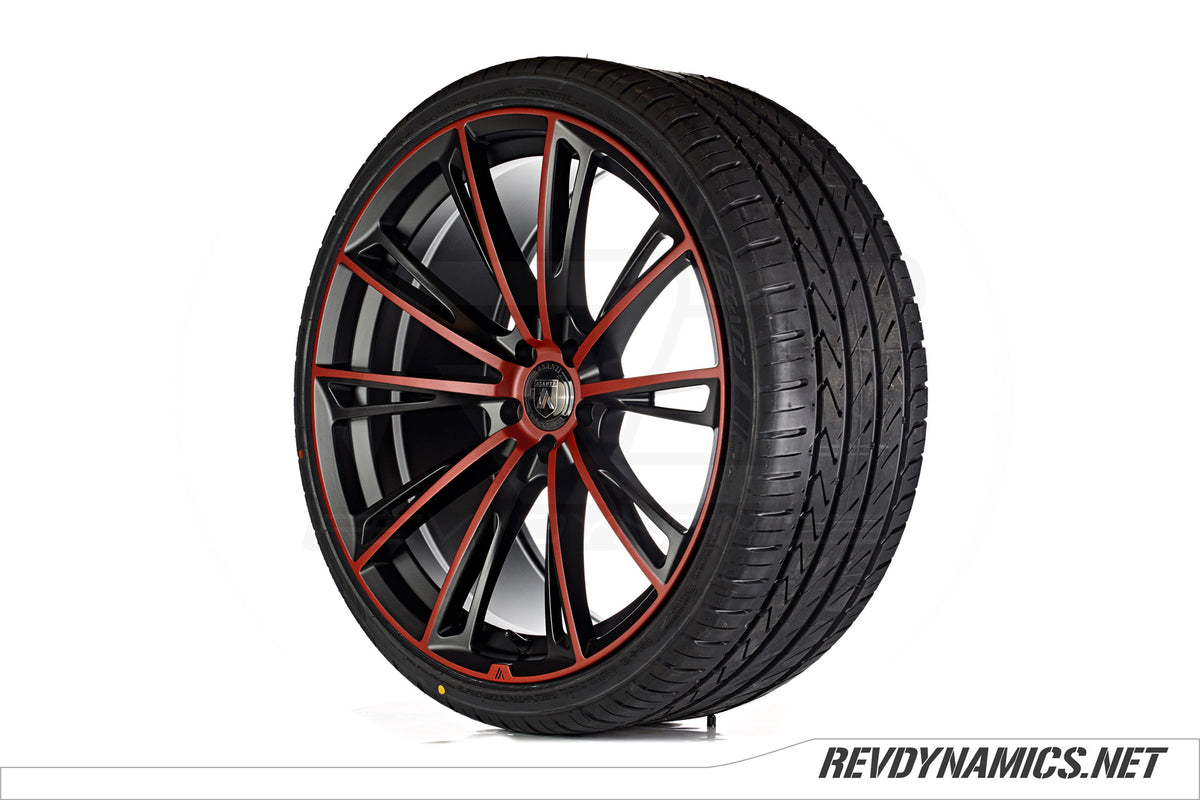 Asanti wheel with Sunset Red and Black