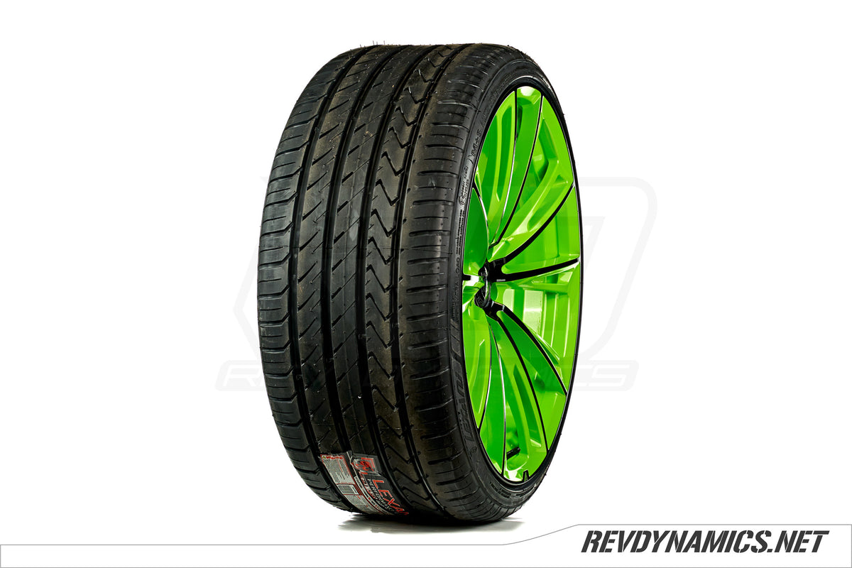 Asanti ABL-30 with Lexani LX-Twenty tire custom painted in Liquid Lime and Black 