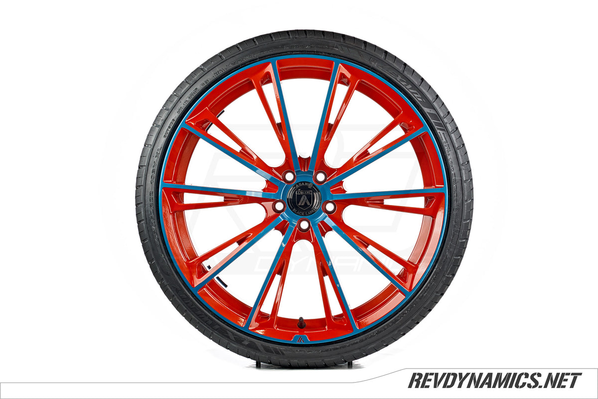 Asanti ABL-30 Wheel Powdercoated in Red Pearl and Pacific Teal 