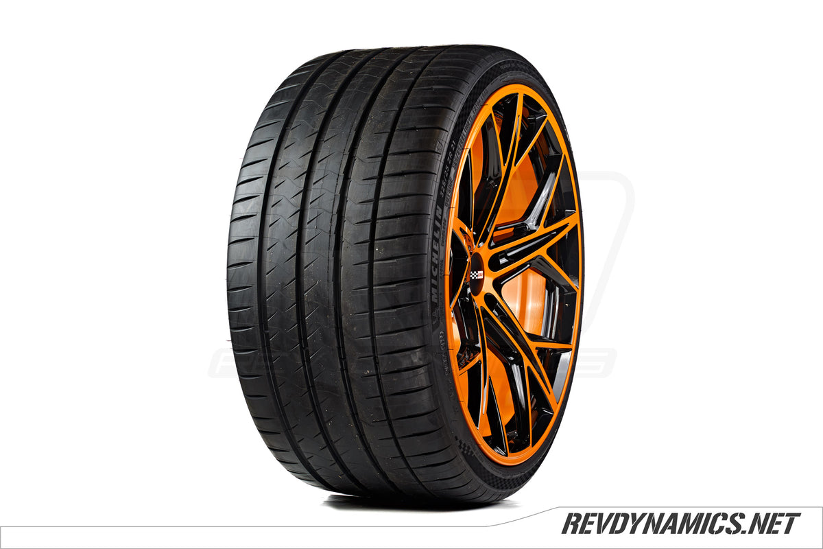 Cray Hammerhead with Michelin tire custom painted in Amplify Orange and Black 
