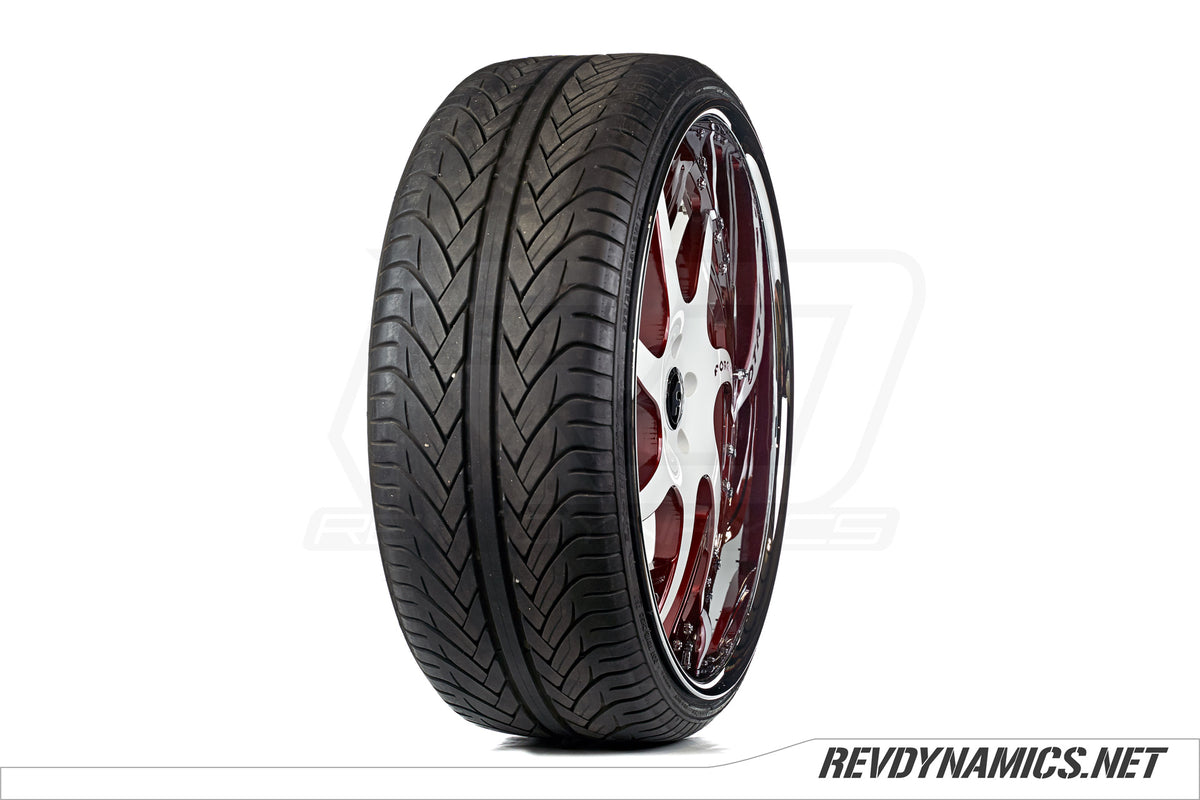 Forgiato Girare with Lexani Tire custom painted in Midnight Cherry and White