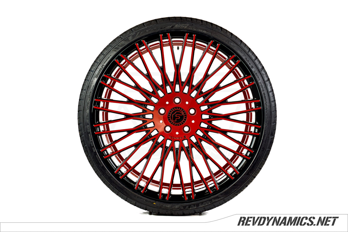 Forgiato Tec S3 Wheel Powdercoated in Red Pearl and Black 