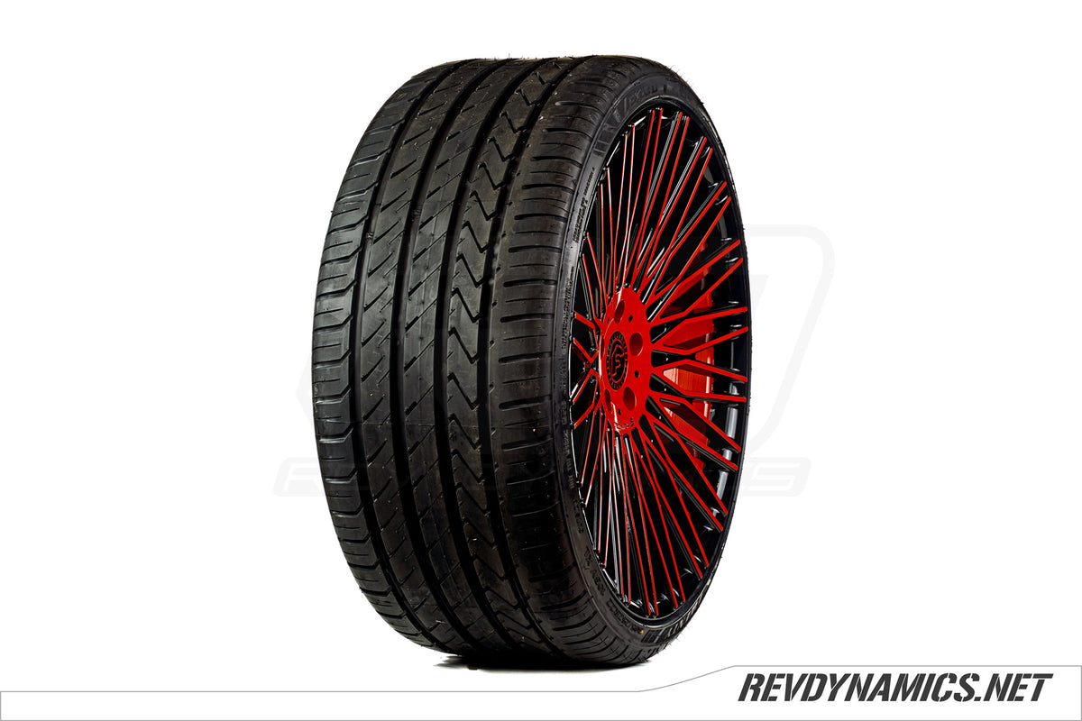 Forgiato Tec S3 with Lexani LX-Twenty tire custom painted in Red Pearl and Black 