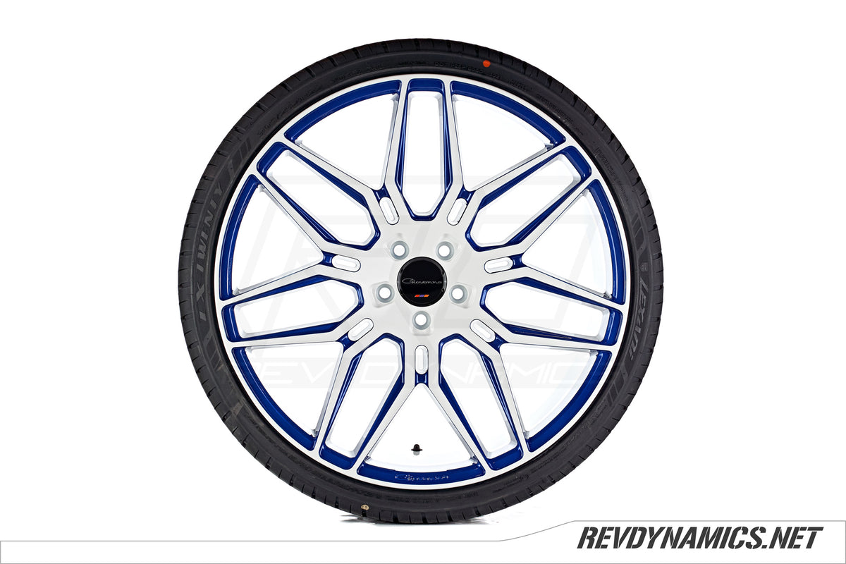 Giovanna Bogota Wheel Powdercoated in Blue Fire and White 