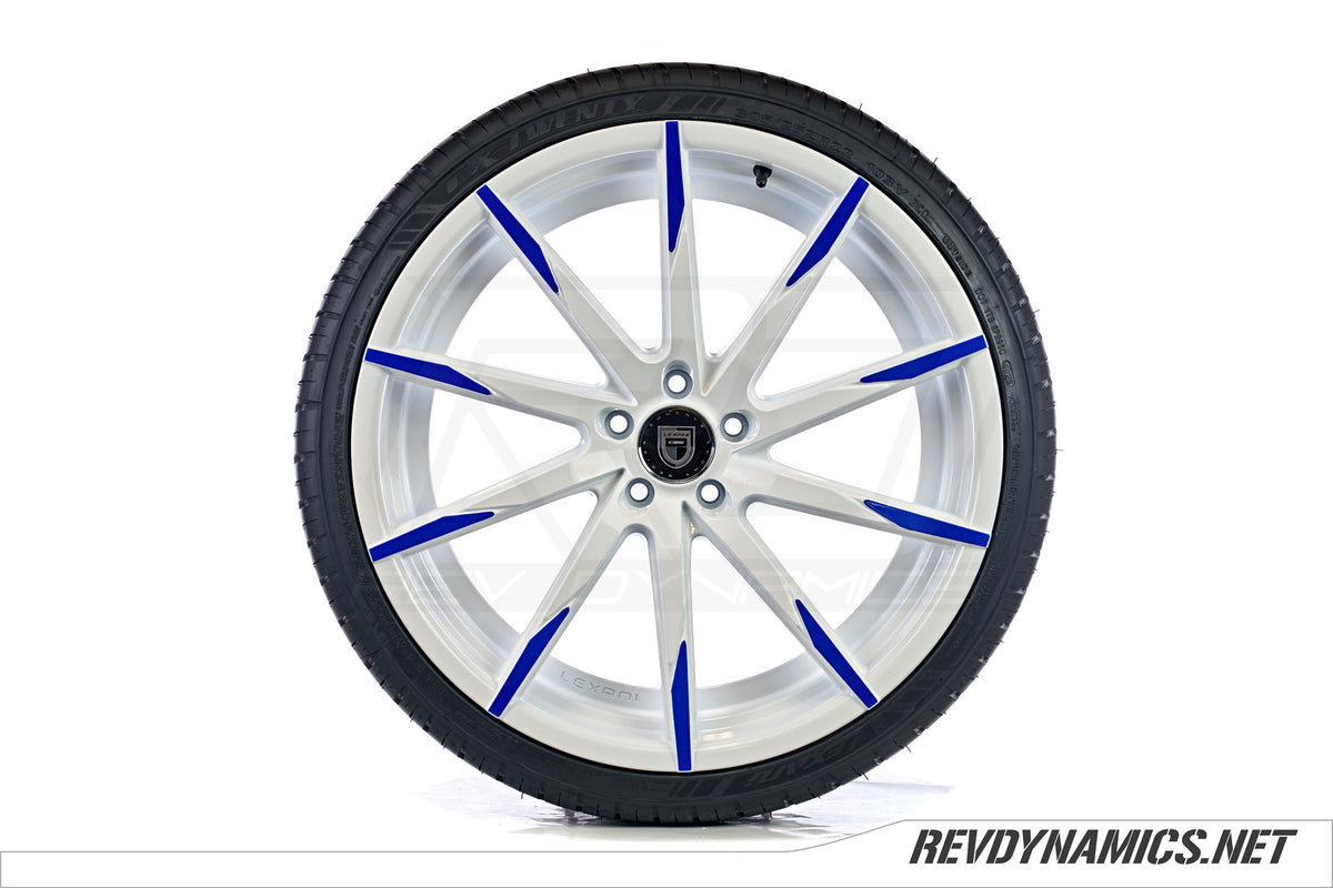 Lexani CSS-15 Wheel Powdercoated in White and Stealth Blue 