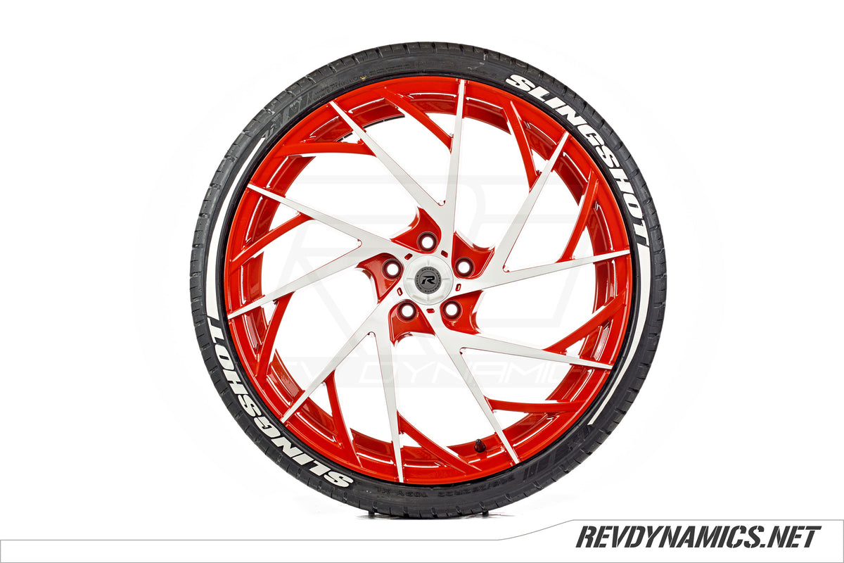Lexani Mugello Wheel Powdercoated in Red Pearl and White 