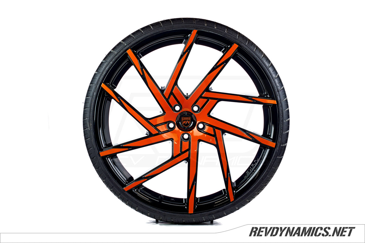 Lexani Senna Wheel Powdercoated in Orange Madness and Black 