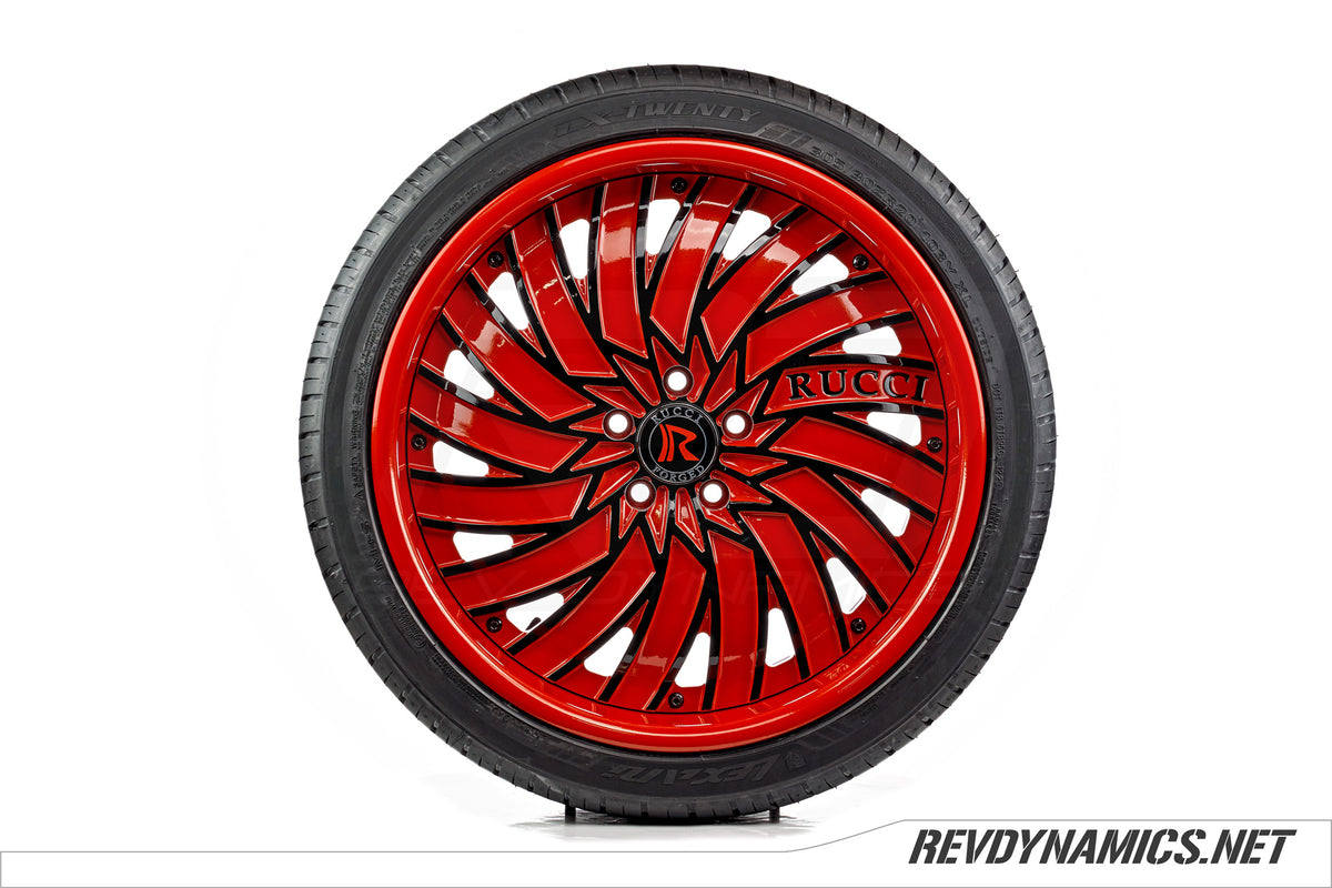 Rucci Squad Wheel Powdercoated in Red Pearl and Black 