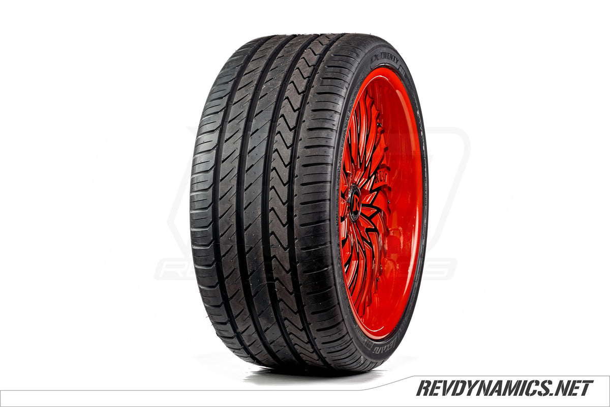 Rucci Squad with Lexani LX-Twenty tire custom painted in Red Pearl and Black 