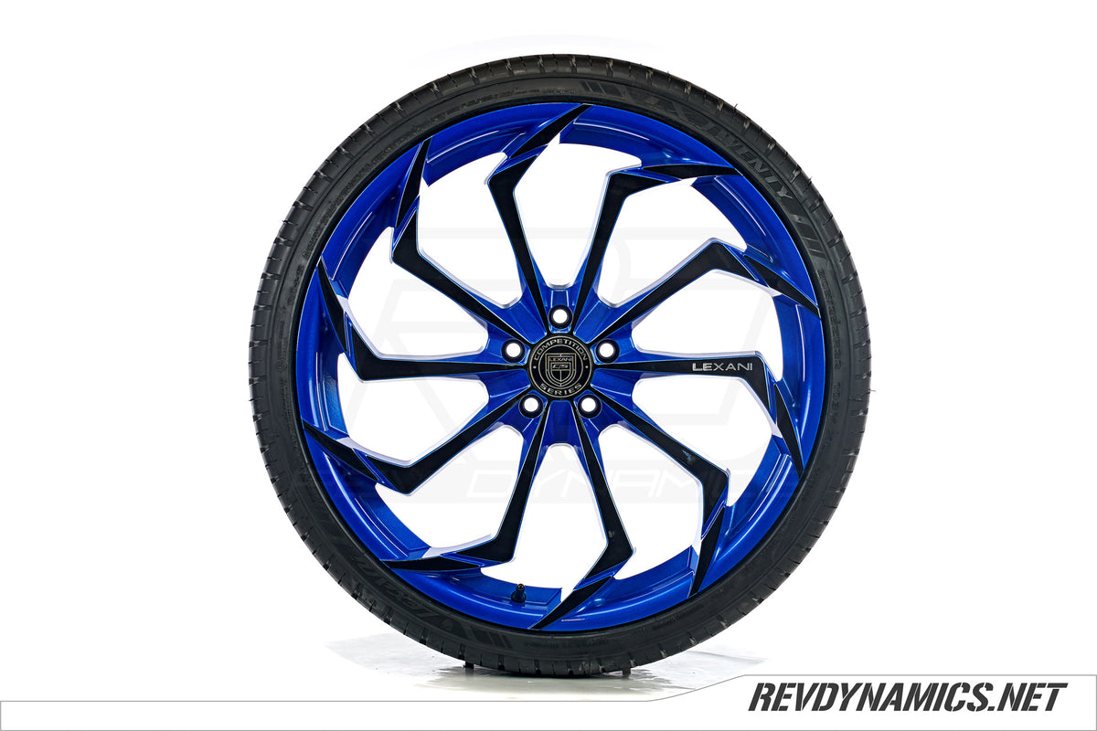Lexani Static Wheel Powdercoated in Stealth Blue and Black 