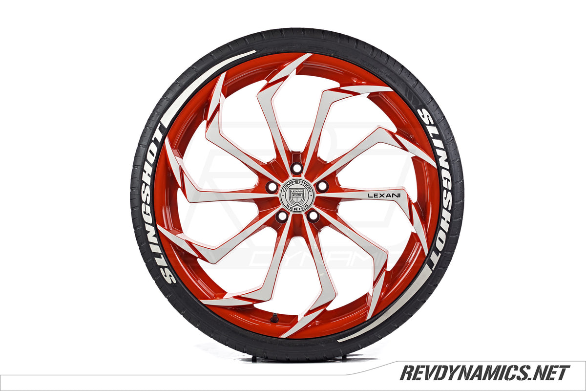 Lexani Static Wheel Powdercoated in Indy Red and White 