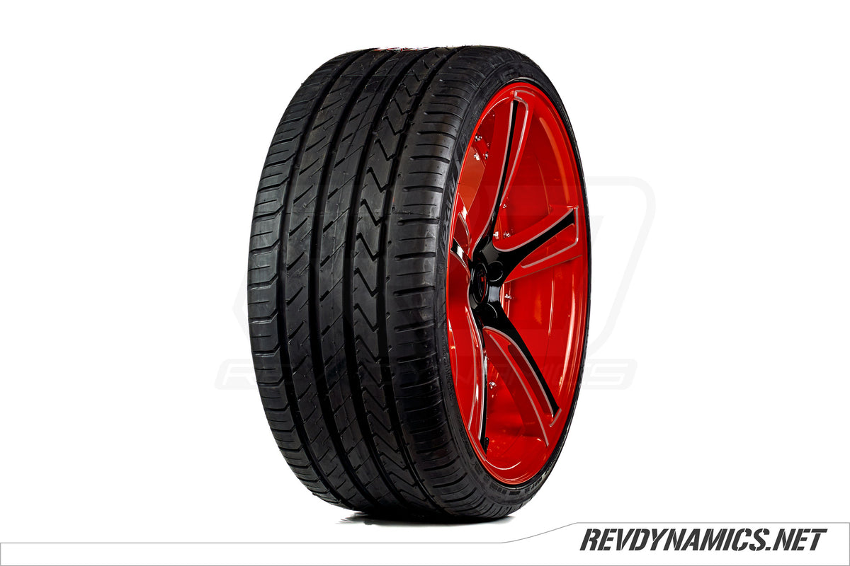 Marquee M3247 with Lexani LX-Twenty tire custom painted in Red Pearl, Black, and Ghost Gray 