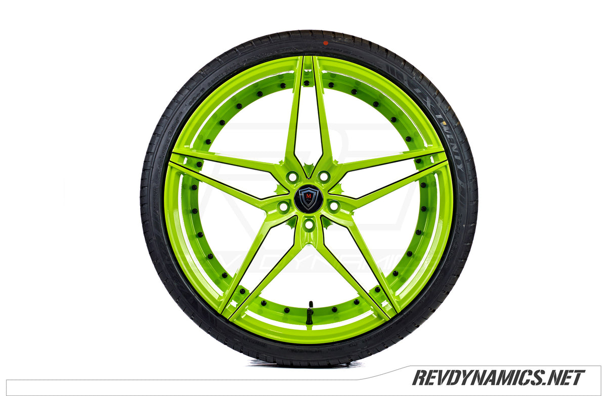 Marquee M3259 Wheel Powdercoated in Neon Fade and Black 