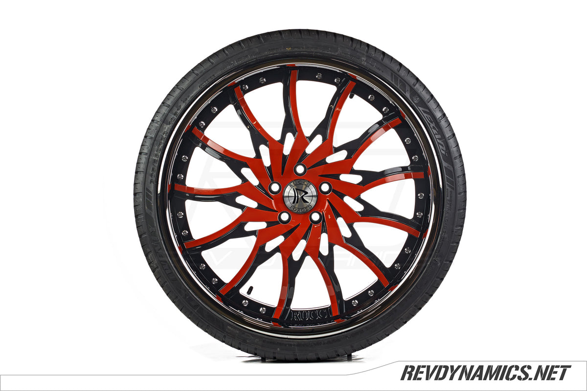 Rucci Dusse Wheel Powdercoated in Red Pearl and Black 