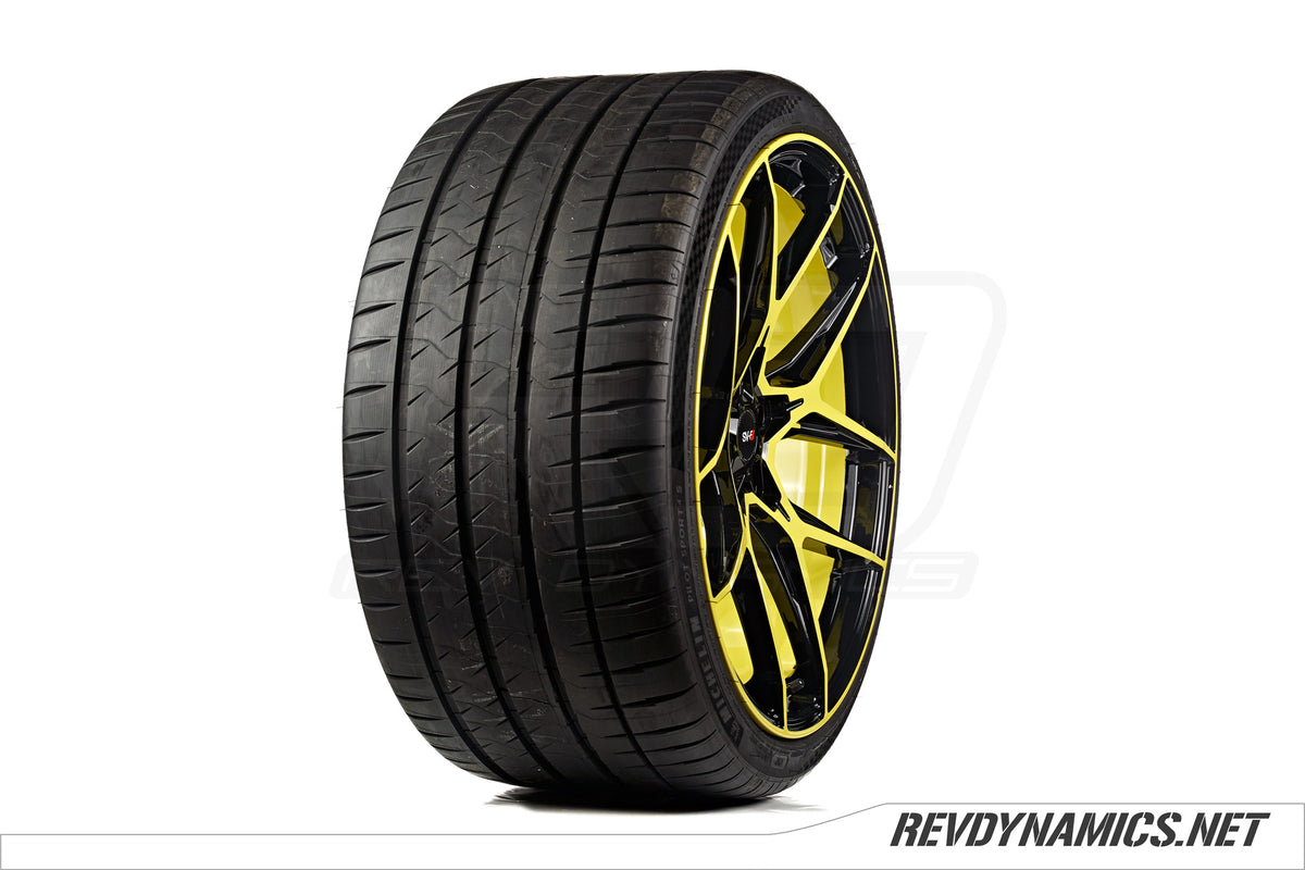 Savini SV-F5 with Lexani Tire custom painted in Accelerate Yellow and Black