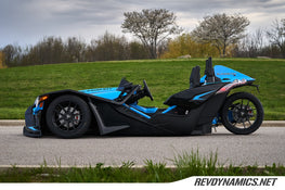 Lowered Miami Blue Polaris Slingshot