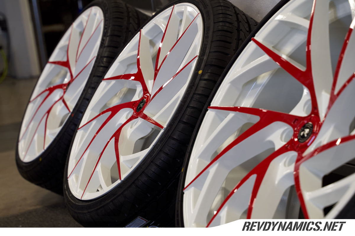 Custom Slingshot Pearl White and Indy Red Two Tone Wheels