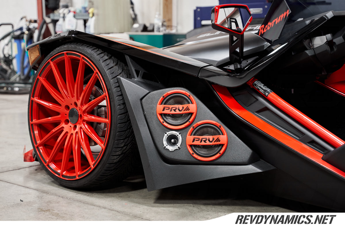 Polaris Slingshot with powder coated Asanti rims